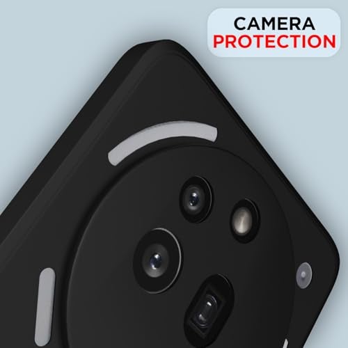 Pikkme Back Cover for Nothing Phone 3A Pro | Slim Soft Matte Silicone Cover with Camera Protection & Shockproof Bumper Case (Black) - Image 5