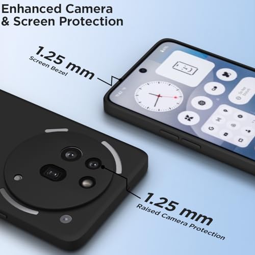 Pikkme Back Cover for Nothing Phone 3A Pro | Slim Soft Matte Silicone Cover with Camera Protection & Shockproof Bumper Case (Black) - Image 2
