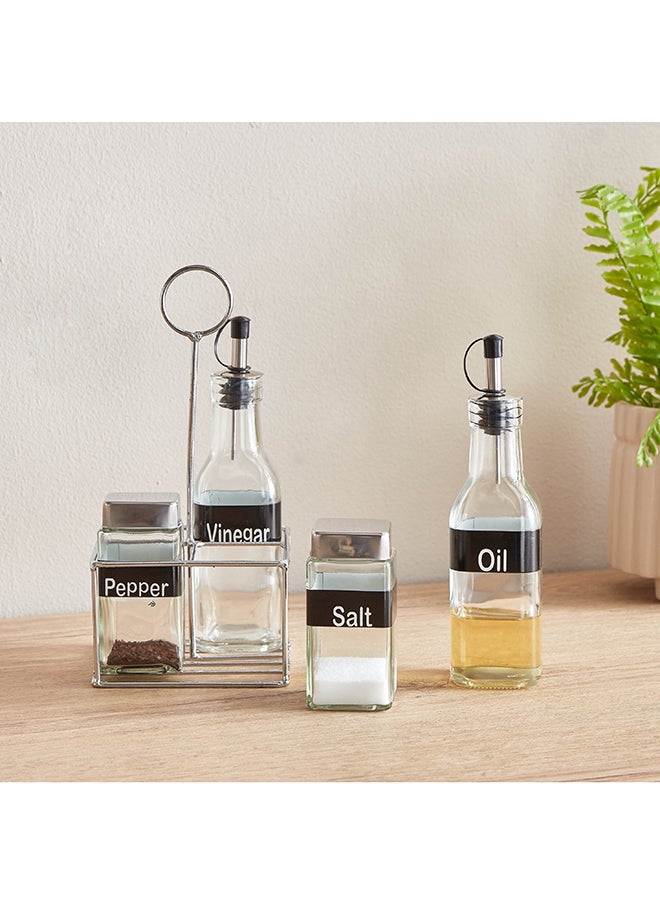 Home Box Essential 5-Piece Glass Cruet Set 11.5 x 23.6 x 11.5 cm  - Image 1