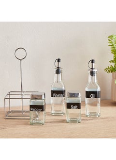 Home Box Essential 5-Piece Glass Cruet Set 11.5 x 23.6 x 11.5 cm  - Image 2