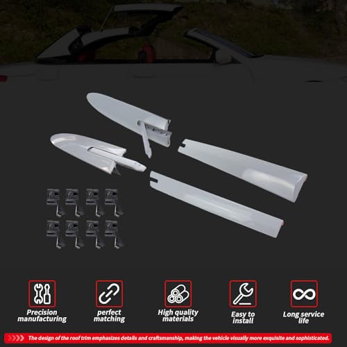 Bomunik 12 PCS 2007-2019 for BMW M3 M4 328i 335i 428i 430i 435i 440i E93 F33 F83 Convertible Roof Top Hinge Cover Left Right Replacement Number # 54377184037 54377184038 (Roof Trim 12-Piece Set)… - Image 4