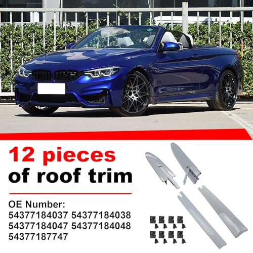 Bomunik 12 PCS 2007-2019 for BMW M3 M4 328i 335i 428i 430i 435i 440i E93 F33 F83 Convertible Roof Top Hinge Cover Left Right Replacement Number # 54377184037 54377184038 (Roof Trim 12-Piece Set)… - Image 3
