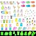 HAPTIME 113Pcs Luminous Mini Resin Animals Glass Animals Figures to Hide Trinkets Miniature Figurines Glow in Dark Mini Ducks Dinosaurs Frogs for Landscape Dollhouse Decor Fairy Garden Accessories - Image 2