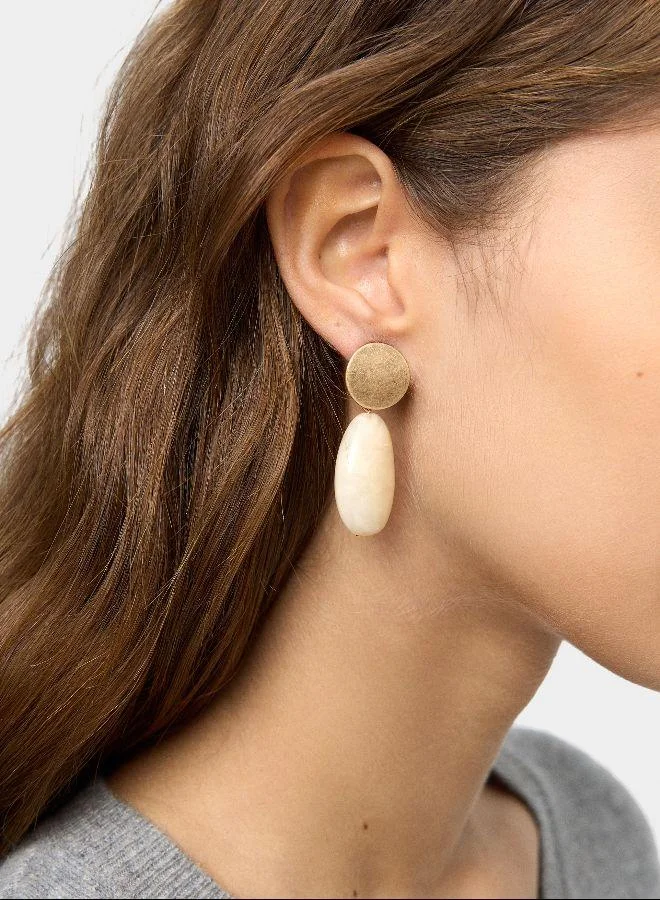 بارفوا أقراط ممدودة بتأثير حجري