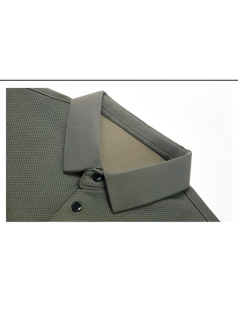 ريوكل قمصان بولو للرجال بأكمام طويلة، كاجوال، سادة، أنيقة، ملائمة جافة، مصممة للأداء، قمصان بولو جولف بياقة - Image 3