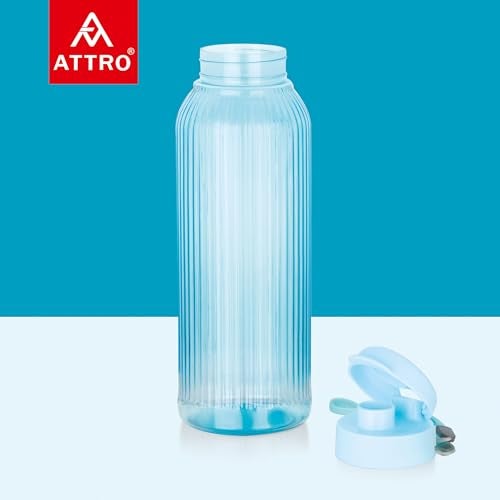 ATTRO Linear 1.5 L BPA-Free Plastic Water Bottle with Leak-Proof Flip-Top Cap, Easy to Carry Nylon Strap and Stylish Color for Daily Hydration- Blue - Image 4