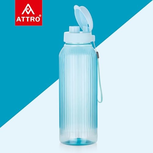 ATTRO Linear 1.5 L BPA-Free Plastic Water Bottle with Leak-Proof Flip-Top Cap, Easy to Carry Nylon Strap and Stylish Color for Daily Hydration- Blue - Image 5
