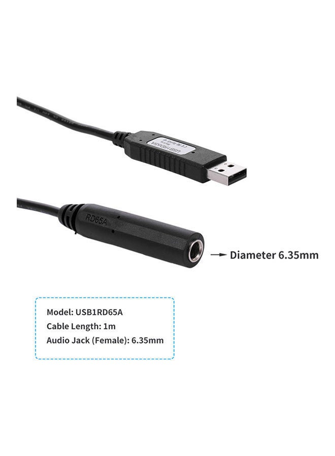 NIBEMINENT USB Cable Line 6.35mm Audio Jack Female for Switch Black - Image 4