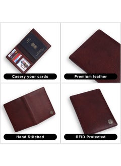 HAMMONDS FLYCATCHER HAMMONDS FLYCATCHER Genuine Leather Passport Cover, Passport Holder for Men and Women - Travel Accessories Document Organizer, RFID Protected Passport Wallet with Card Slots for Trips - Brown  - Image 5
