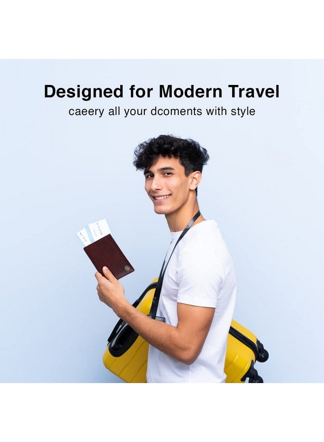  هاموندز فلاي كاتشر حافظة جواز سفر من الجلد الطبيعي من HAMMONDS FLYCATCHER، حامل جواز سفر للرجال والنساء - منظم مستندات إكسسوارات السفر، محفظة جواز سفر محمية بتقنية RFID مع فتحات بطاقات للرحلات - بني - Image 2