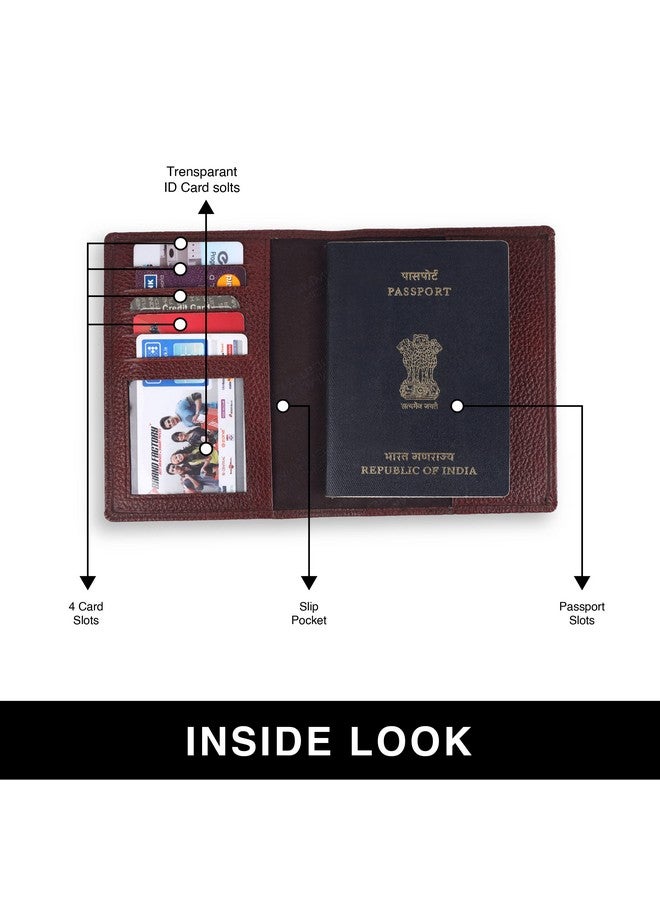  هاموندز فلاي كاتشر حافظة جواز سفر من الجلد الطبيعي من HAMMONDS FLYCATCHER، حامل جواز سفر للرجال والنساء - منظم مستندات إكسسوارات السفر، محفظة جواز سفر محمية بتقنية RFID مع فتحات بطاقات للرحلات - بني - Image 4