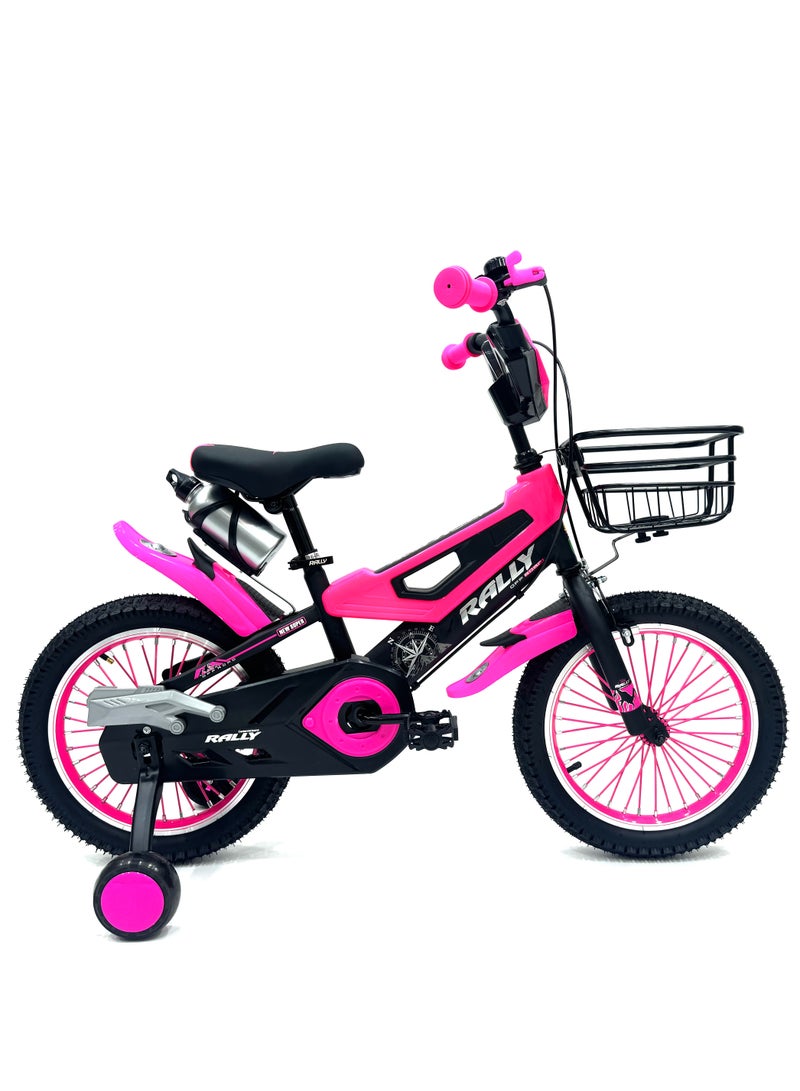 RALLY BICYCLE 16-Inch Kids Road Bike | 16-Inch Wheel Size | Adjustable Seat | Training Wheel | Chain Cover, Basket And Water Bottle | Pink Color - Image 2