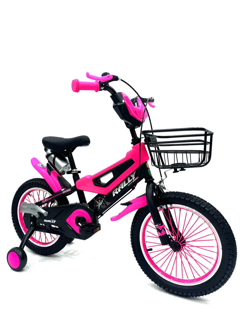 RALLY BICYCLE 16-Inch Kids Road Bike | 16-Inch Wheel Size | Adjustable Seat | Training Wheel | Chain Cover, Basket And Water Bottle | Pink Color - Image 3
