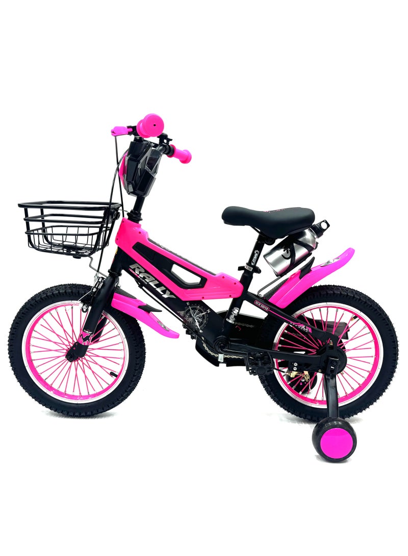 RALLY BICYCLE 16-Inch Kids Road Bike | 16-Inch Wheel Size | Adjustable Seat | Training Wheel | Chain Cover, Basket And Water Bottle | Pink Color - Image 4