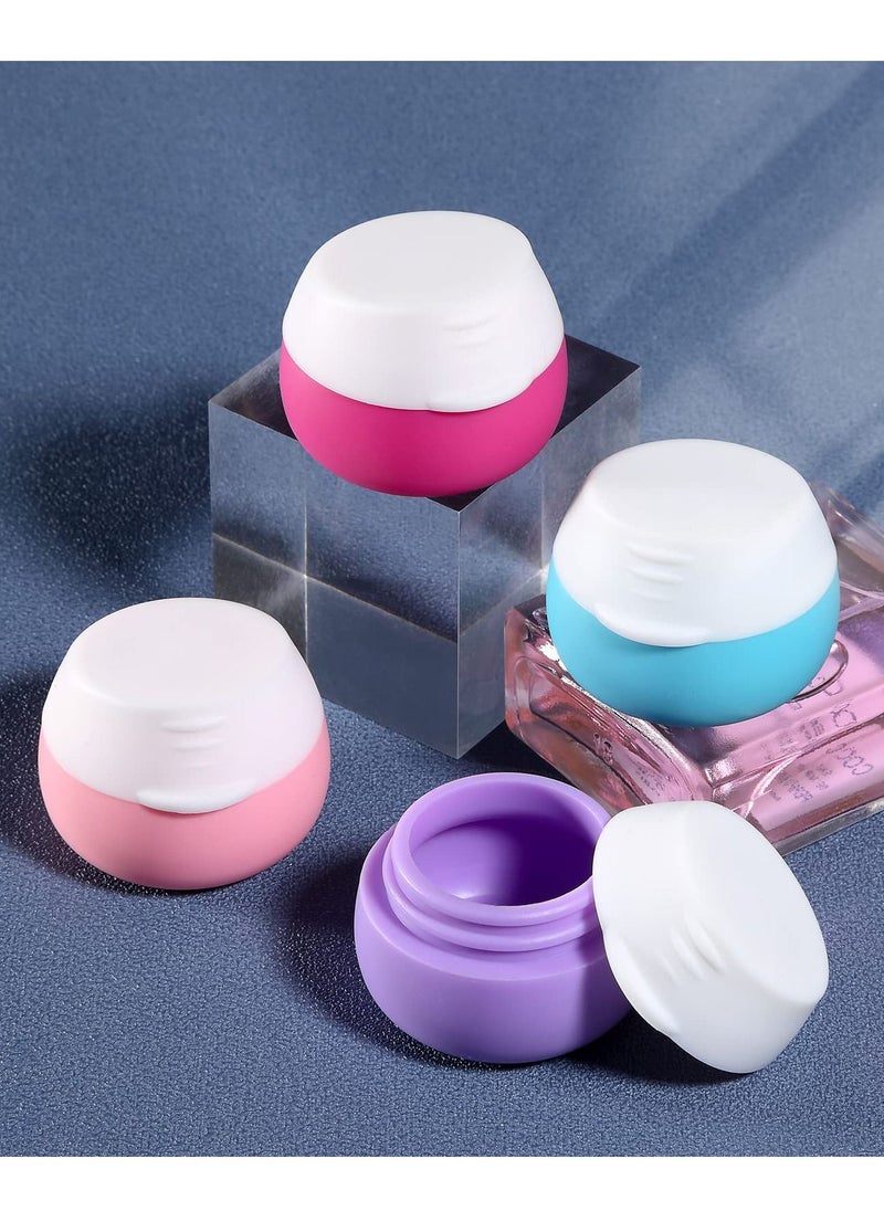 SYOSI - Travel Containers for Toiletries Silicone Cream Jars Travel Size Containers Leak-proof Travel Accessories with Lid for Cosmetic Makeup Face Body Hand Cream (4 PCS) - Image 1