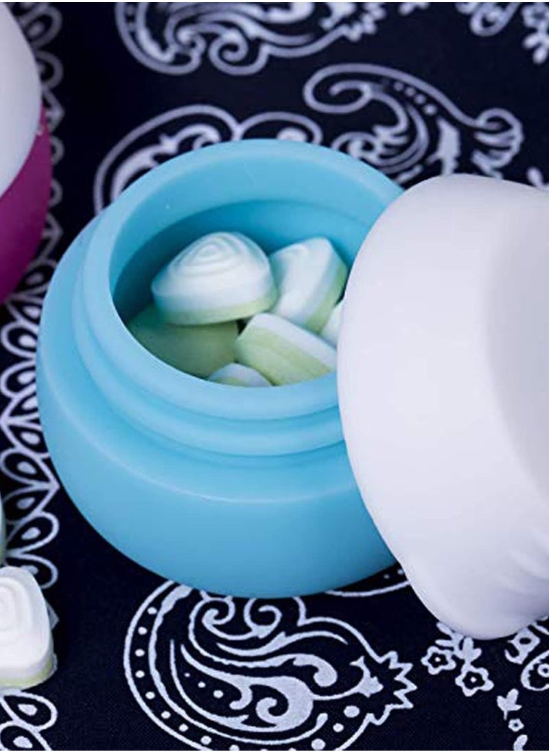 SYOSI - Travel Containers for Toiletries Silicone Cream Jars Travel Size Containers Leak-proof Travel Accessories with Lid for Cosmetic Makeup Face Body Hand Cream (4 PCS) - Image 1