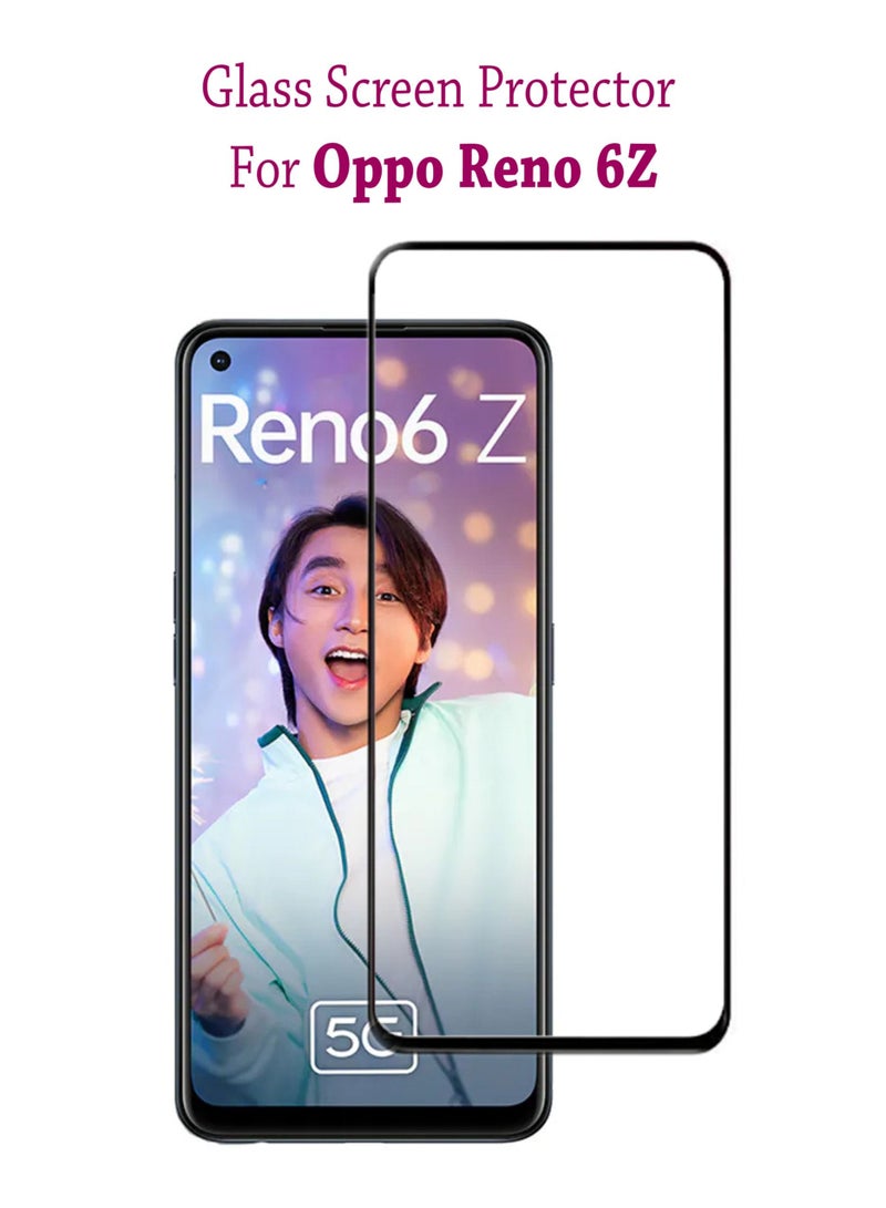 Full Glue Tempered Glass Screen Protector For Oppo Reno 6Z Black - Image 1
