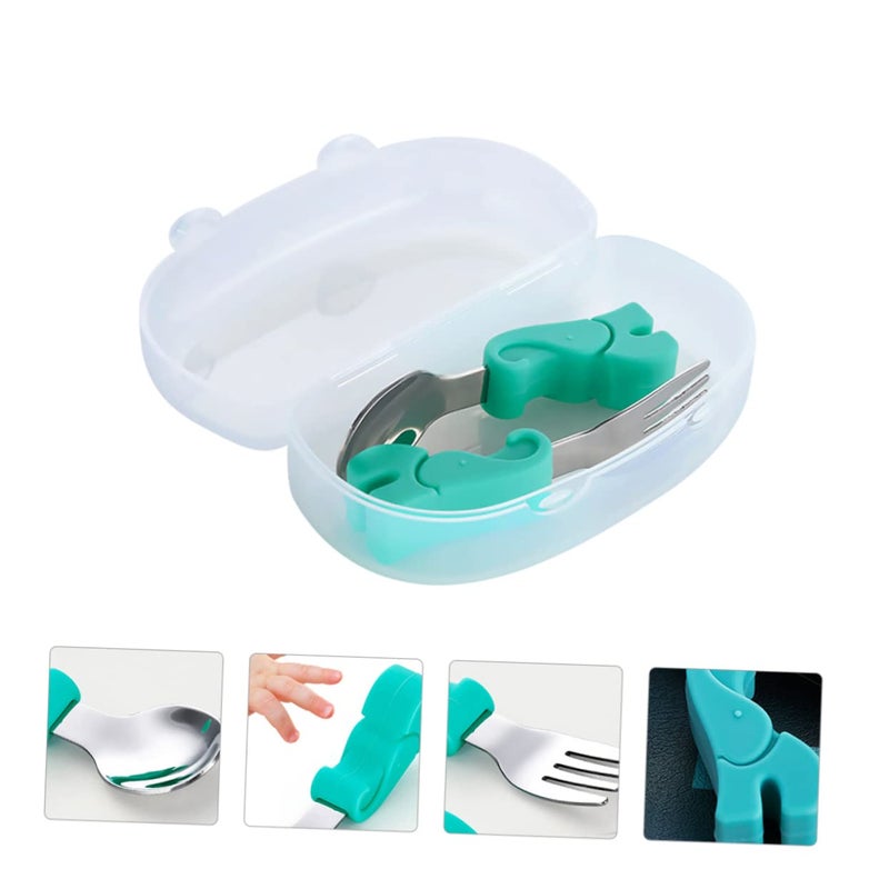 Stainless Steel Baby Training Fork Spoon Set Food Grade Safe Easy Clean Weaning Utensils - Image 3