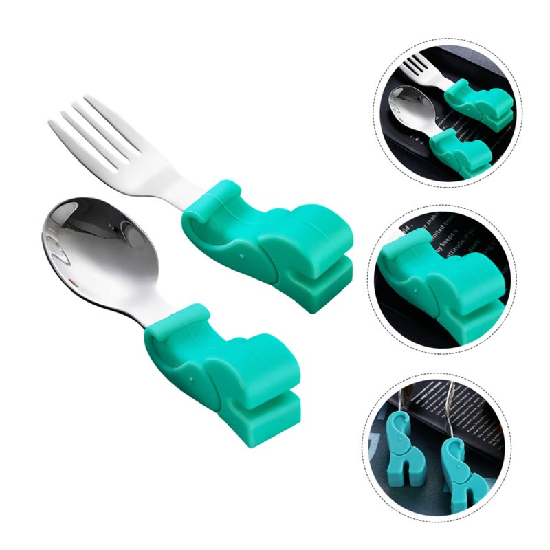 Stainless Steel Baby Training Fork Spoon Set Food Grade Safe Easy Clean Weaning Utensils - Image 4