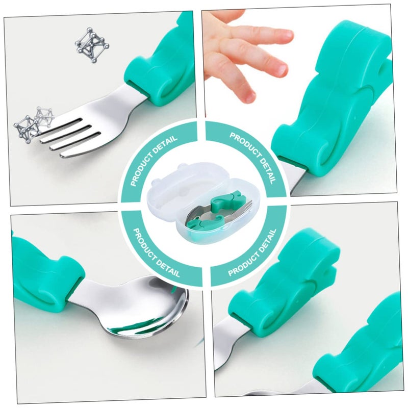 Stainless Steel Baby Training Fork Spoon Set Food Grade Safe Easy Clean Weaning Utensils - Image 5