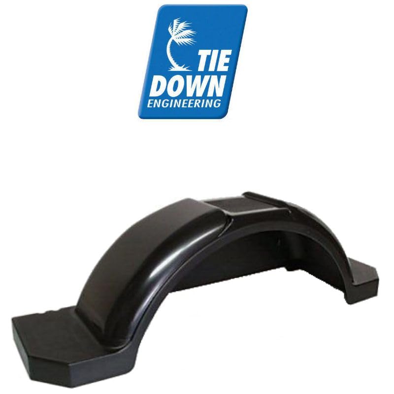 Tie Down | Black Plastic Trailer Fender | Fits 14 in. to 15 in. Wheels | 45" x 11.38" x 11" | Boat Trailer Fenders | Replacement Trailer Fender - Image 2