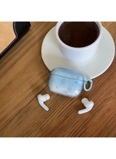 Simple Personality Gradient Blue Snowflake For Apple AirPods1/2 Bluetooth Headset Pro Protective Cover 3/4 For Soft-Color:Gradient Blue Snowflake Earphone Cover Shell + Ring-Applicable Models:Airpods4th Generation
