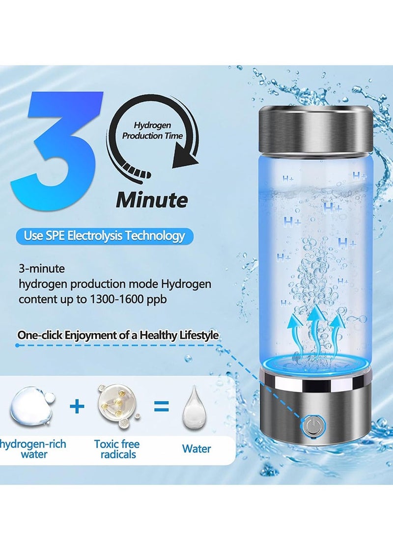 Muyixin Hydrogen Water Bottle, Food Grade Body Tumbler with SPE Technology, Portable Hydrogen Water Ionizer Machine for Home/Office/Travel (Black) - Image 3