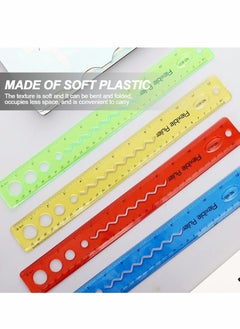 Excefore Flexible Ruler Set, 8 Pcs 30cm/12inch Translucent Ruler, 4 Colors Soft Plastic Ruler with Inches and Metric Dual Side Rulers Bendable Ruler  - Image 4