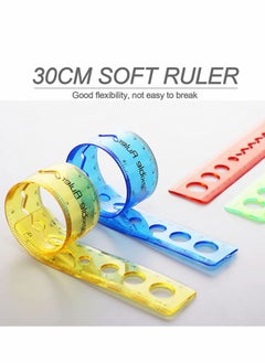 Excefore Flexible Ruler Set, 8 Pcs 30cm/12inch Translucent Ruler, 4 Colors Soft Plastic Ruler with Inches and Metric Dual Side Rulers Bendable Ruler  - Image 3
