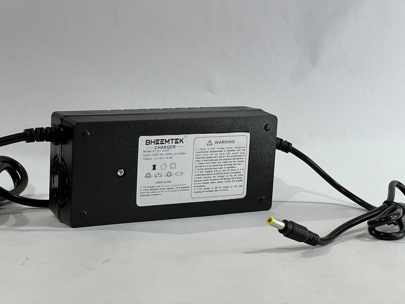 BHEEMTEK 36V 4A Fast Charger for Electric Bicycle, E-Bike, and Scooter, Compatible with 36V Lithium Battery, 5.5 x 2.5mm DC Jack Connector, Power Adapter for Battery Charging - Image 2