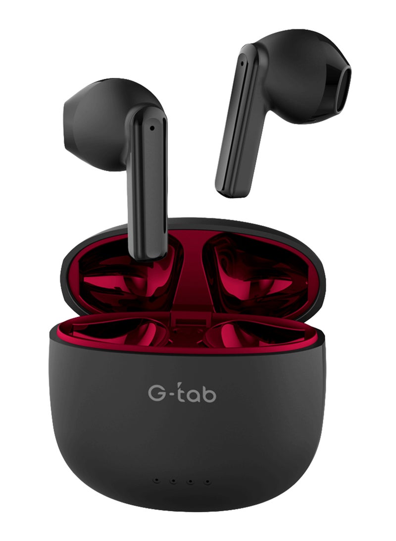G-Tab X5 Noise Cancelling Bluetooth Earbuds with ENC, True Wireless Earbuds, Dual Mic, Touch Control, Auto Connect, 90 Days Standby, Bluetooth Earphone – Black - Image 1