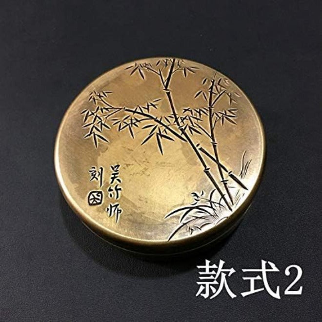 Antique Copper Ink Cartridge Box Four Treasures Boutique Old Copper Ink Box Printing Clay - Image 2