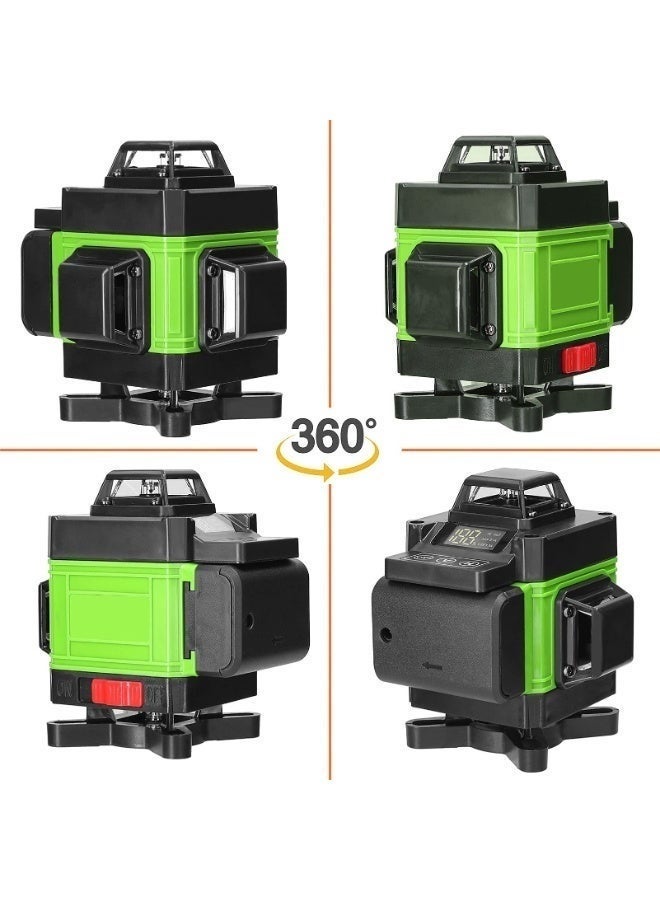 WALALLA 4D 16 Lines Green Laser Level, 3° Self-Leveling USB Rechargeable Leveling Tool with Adjustable Brightness, Remote Control, 1.2M 3-Height Alloy Tripod Stand and Carrying Case for Wall Tile Installation - Image 5