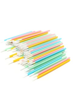 Excefore Lip Brushes, 100 Pieces Disposable Makeup Brush Lipstick Gloss Applicators with Soft Head Cosmetic Wands Mini Paint Brushes (Pink Green Blue Yellow)  - Image 1