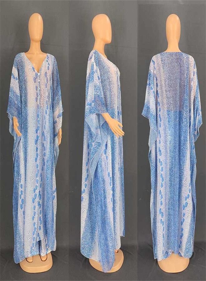 Loquat Printed Chiffon Cardigan Two-Piece Set 