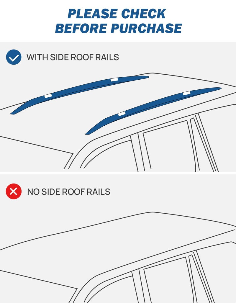 JOYTUTUS Roof Racks Cross Bars Compatible with GX460 2010-2023, Aluminum Roof Rail Cross Bars, Low Wind Noise Rooftop Cargo Carrier Crossbars - Image 2