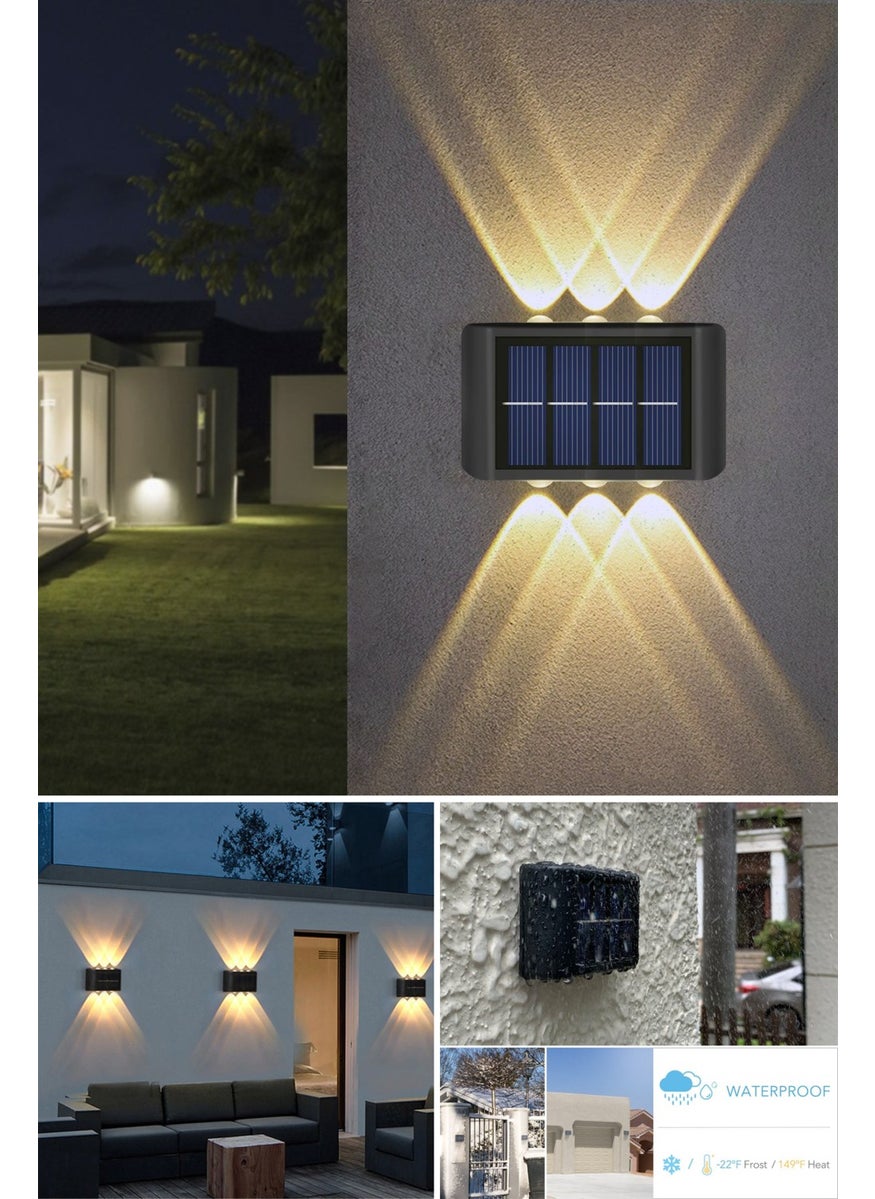 Technosmart 2PCS Modern Solar 6LED Double Sided Sconce Solar Powered Lighting Wall Lamp  - Image 2