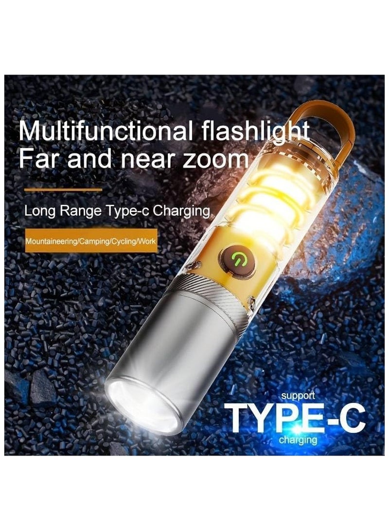 BlueFire Rechargeable LED Camping Flashlight & Lantern 6 Modes – Super Bright Portable Torch with Zoomable Beam, Warm Ambience Light, Strobe, Signal Mode, IPX6 Waterproof, Lightweight Orange Emergency Lamp with Lampshade & Hanging Hook – Outdoor Hiking, Power Outage & Travel Use - Image 5