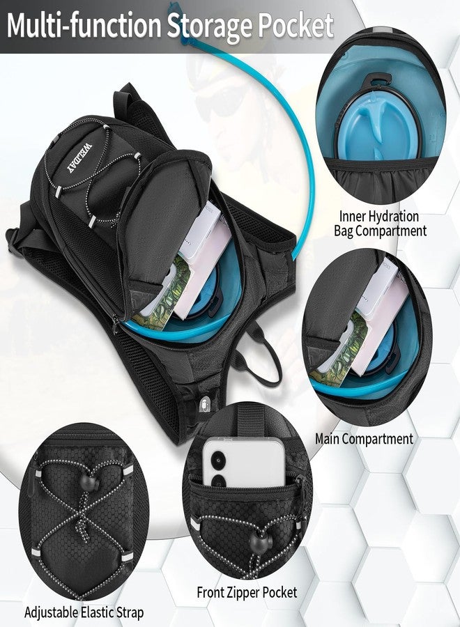 WELIDAY Hydration Backpack with 2L Leak Proof Water Bladder, Lightweight Hydro Water Daypack for Rave, Cycling, Running, Hiking, Climbing (Black, 2L Water Bladder) - Image 5
