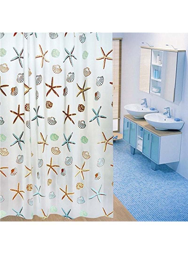 Shower Curtain Waterproof Durable Mildew Stain Resistant Printed and Multicolour Square Style for Bathroom 180x200 Cm - Image 1