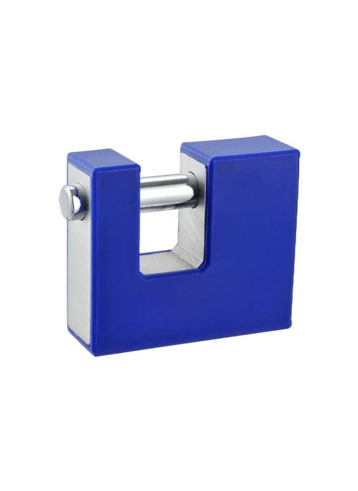 BUDWILL HeavyDuty Steel Padlock 90 MM Lock and 3 Keys Hardened Padlock Security Lock for Garage Door Containers Shutter Locker Warehouse Gates Blue  - Image 1
