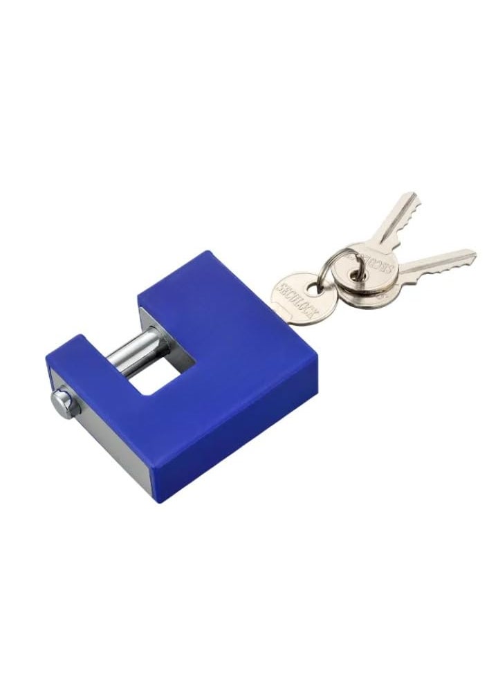 BUDWILL HeavyDuty Steel Padlock 90 MM Lock and 3 Keys Hardened Padlock Security Lock for Garage Door Containers Shutter Locker Warehouse Gates Blue  - Image 4