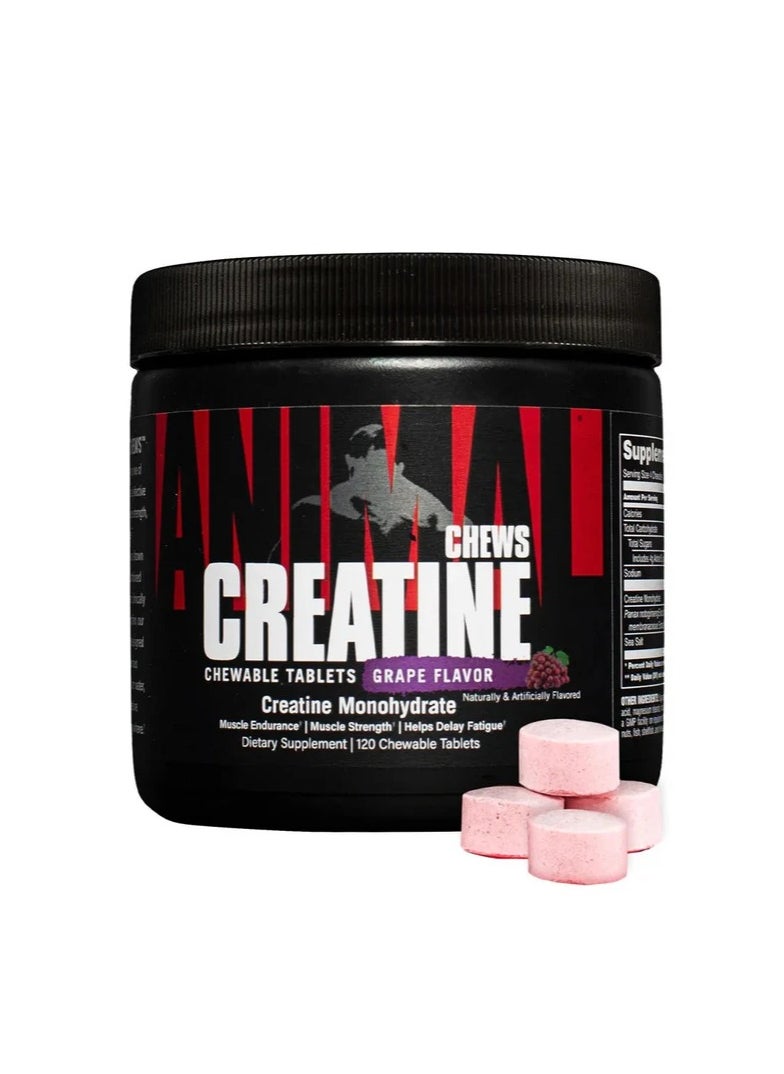 ANIMAL Universal Nutrition Animal Creatine, Grape 120 Chewable Tablets 