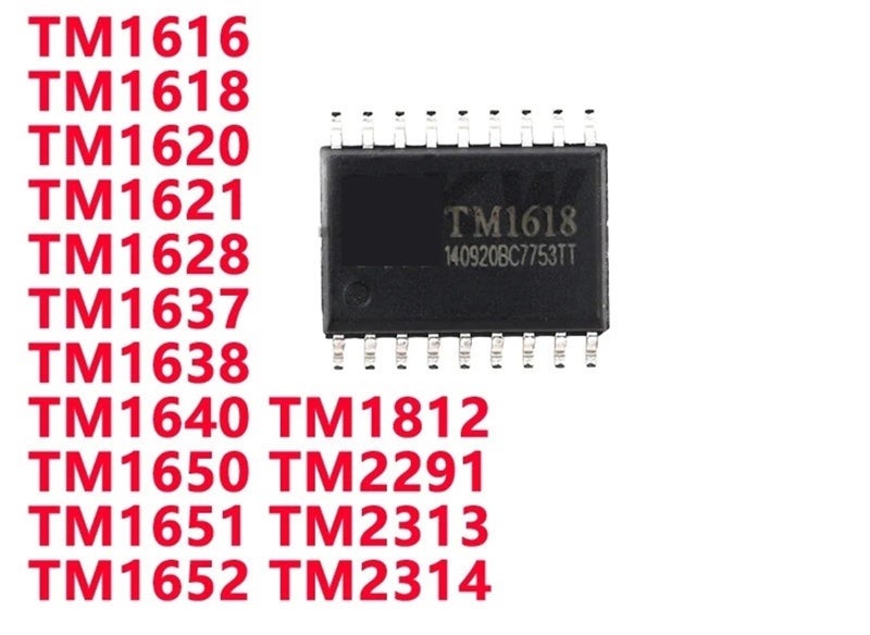 Brown Electronic Components 10 Pieces Variety Pack TM1616 TM1618 TM1620 TM1621 TM1628 TM1637 TM1638 TM1640 TM1650 TM1651 TM1652 TM1812 TM2291 TM2313 TM2314 - Image 3