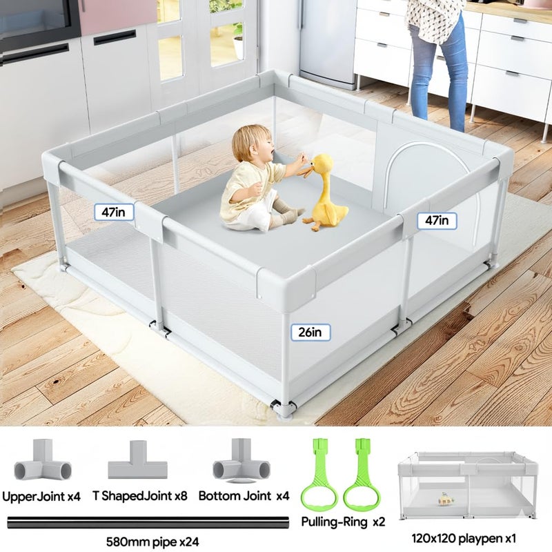 Fodoss Baby Playpen, 47x47in Small Play Pen,Toddler Playpen for Apartment,Play Yard,Activity Fence, Extra Large Baby Playard - Image 2