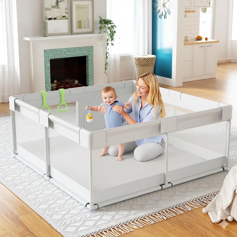 Fodoss Baby Playpen, 47x47in Small Play Pen,Toddler Playpen for Apartment,Play Yard,Activity Fence, Extra Large Baby Playard - Image 1