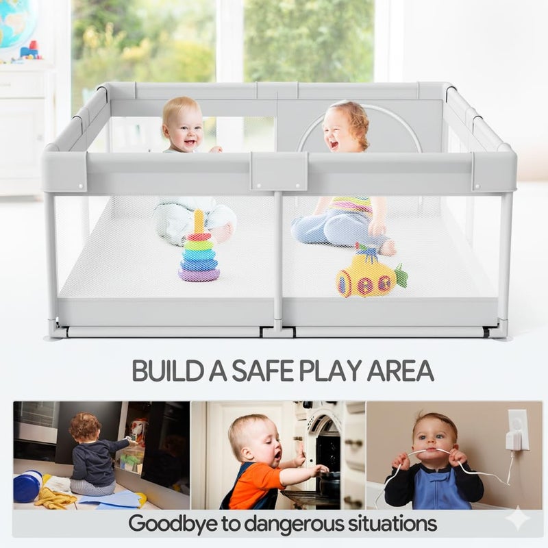 Fodoss Baby Playpen, 47x47in Small Play Pen,Toddler Playpen for Apartment,Play Yard,Activity Fence, Extra Large Baby Playard - Image 5