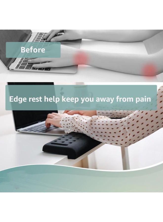 L-Shaped Desk EdgeRest ، مجموعة من قطعتين ، Plam & Wrist & Forearm & Elbow Comfort Support لجدول أو حافة المكتب ، غير انزلاق ، غطاء رغوة الذاكرة ، تصميم إيرغونومي ، تصميم منفصل (11.8 * 3.9 بوصة) - Image 2