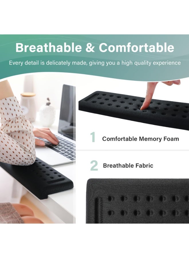 L-Shaped Desk EdgeRest ، مجموعة من قطعتين ، Plam & Wrist & Forearm & Elbow Comfort Support لجدول أو حافة المكتب ، غير انزلاق ، غطاء رغوة الذاكرة ، تصميم إيرغونومي ، تصميم منفصل (11.8 * 3.9 بوصة) - Image 4