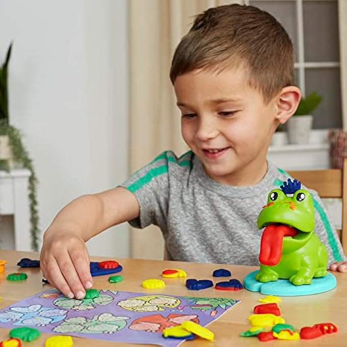 PLAY-DOH FROG N COLORS STARTER SET WITH PLAYMAT, PRESCHOOL TOYS FOR 3 YEAR OLD GIRLS & BOYS & UP, PRESCHOOL CRAFTS FROG TOY & 4 MODELING COMPOUND COLORS - Image 5
